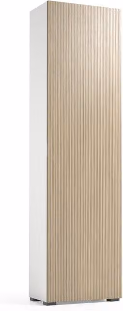 Scarpiera mobile multiuso TERRANEO con 1 anta a battente, doppia profondità, beige, L 50 x H 183 x P 30 cm
