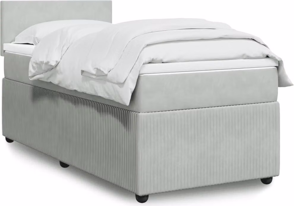 Maison Exclusive - Giroletto a Molle con Materasso Grigio Chiaro 90x200 cm Velluto