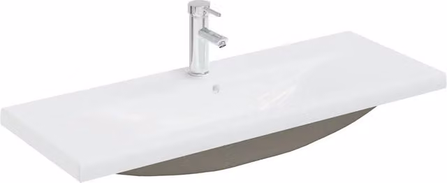 Lavabo da Incasso con Rubinetto 101x39x18 cm in Ceramica Bianco CFW2128869
