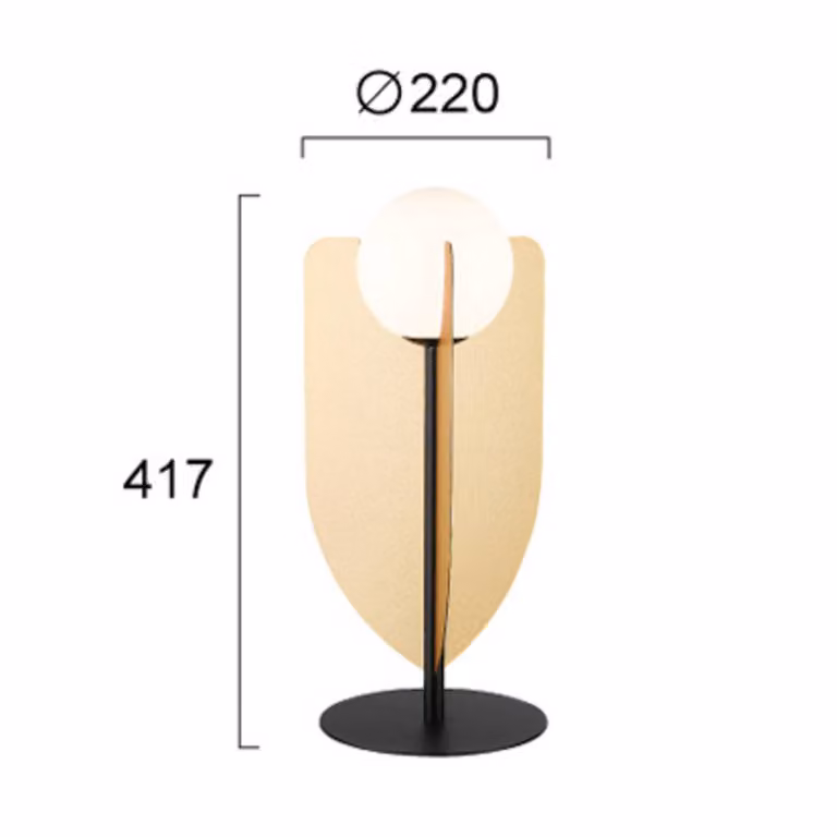 Viokef Lampada da tavolo Fedora, Ottone / Oro, Soggiorno / Sala da pranzo, Metallo, Lampada da tavolo
