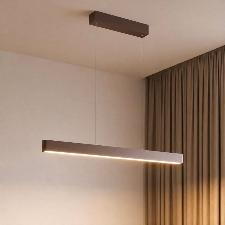 Lucande Smart LED lampada a sospensione Mylosh, caffè, CCT, Tuya Mylosh Lucande, dimmerabile, Marrone / Ruggine, Soggiorno / Sala da pranzo, Alluminio, Moderno