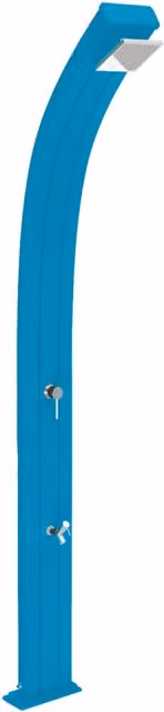 Doccia da esterno per giardino con miscelatore e lavapiedi Arkema Spring Blu in alluminio