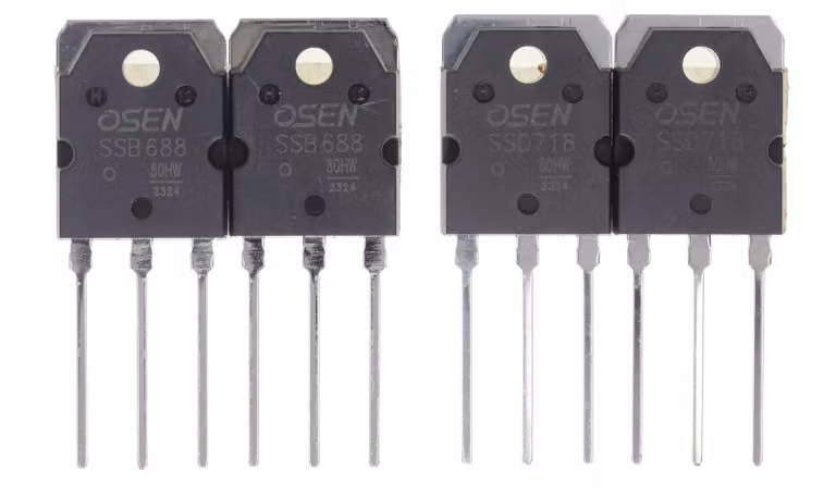 Transistor di potenza, 2 coppie, SSB688 + SSD718, package TO-3PN, 120V, 10A