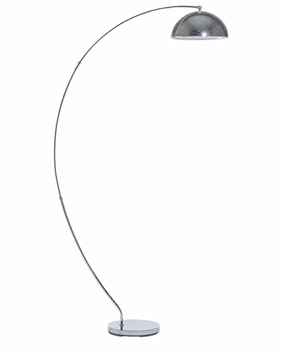 Beliani Lampada da Terra Metallo Argentato 188 cm Arco Base cromata Moderna