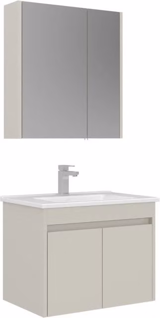 Set mobile lavabo con specchio (2 pezzi) "Arno 65" - 65 x 45 x 52 cm - Cashmere