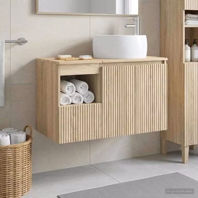 Set di mobili per il bagno 2 pz Rovere Sonoma 3404096