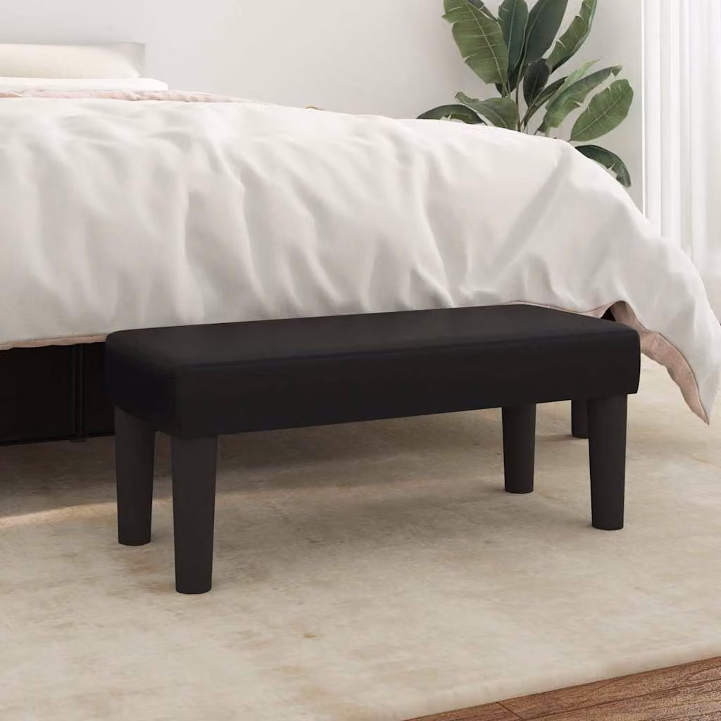 Panca nera in similpelle vidaXL per soggiorno e camera da letto L 70 x P 30 x H 30 cm