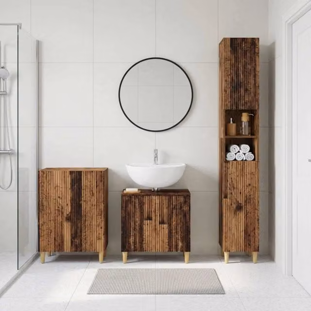 Set di armadietti da bagno in 3 pezzi ARNHEM Legno antico 3417448