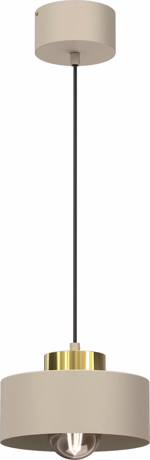 Lampada a sospensione beige con elemento lucido oro Marti 1xE27 15W Luminex