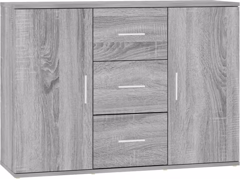 Credenza Grigio Sonoma 91x29,5x65 cm in Legno Multistrato