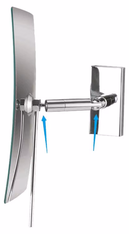 Specchio cosmetico Bemeta con snodo a 360°, 245 x 130 mm, cromato.