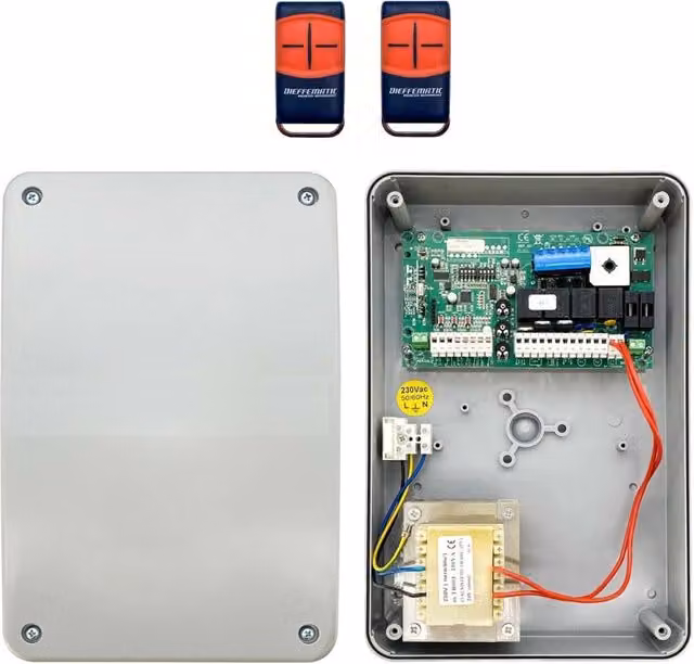 Scheda Centralina per Cancello Battente 24V Compatibile con Aprimatic T4 Power e 2 Equo, Grigia