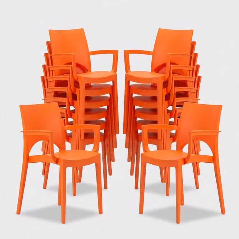 set di 24 sedie Paris Arm Grand Soleil con braccioli ristoranti e bar - Arancione