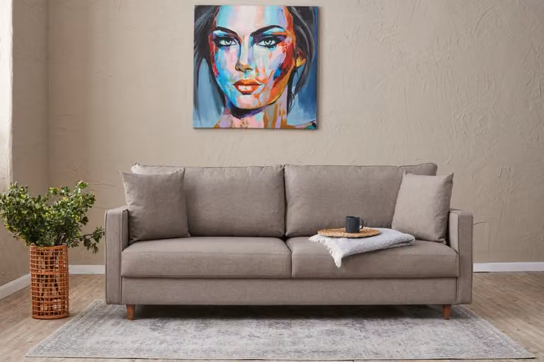 Hanah Home, Eva- BLC2777, Crema, Divani letto, Struttura: ABETE / Pannello truciolare