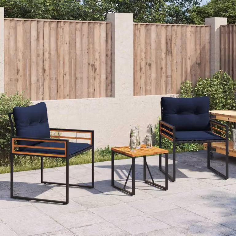 Maison Exclusive - Set di mobili da giardino, 3 pezzi, colore blu navy