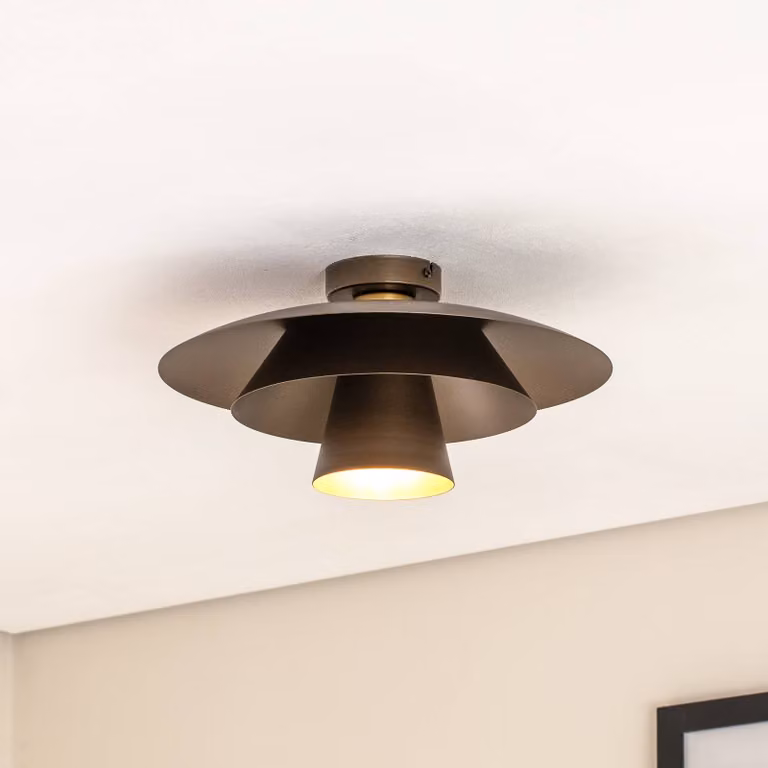 Plafoniera soffitto Plato Luminex, dimmerabile, Alluminio / Grigio / Zincato, Soggiorno / Sala da pranzo, Metallo, Moderno, Plafoniera