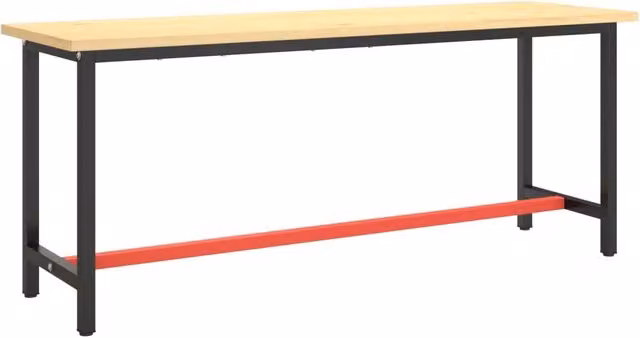 Telaio Banco da Lavoro Design In in Metallo Nero e Rosso Opaco L/P/H: 190 x 50 x 79 cm CFW9820452
