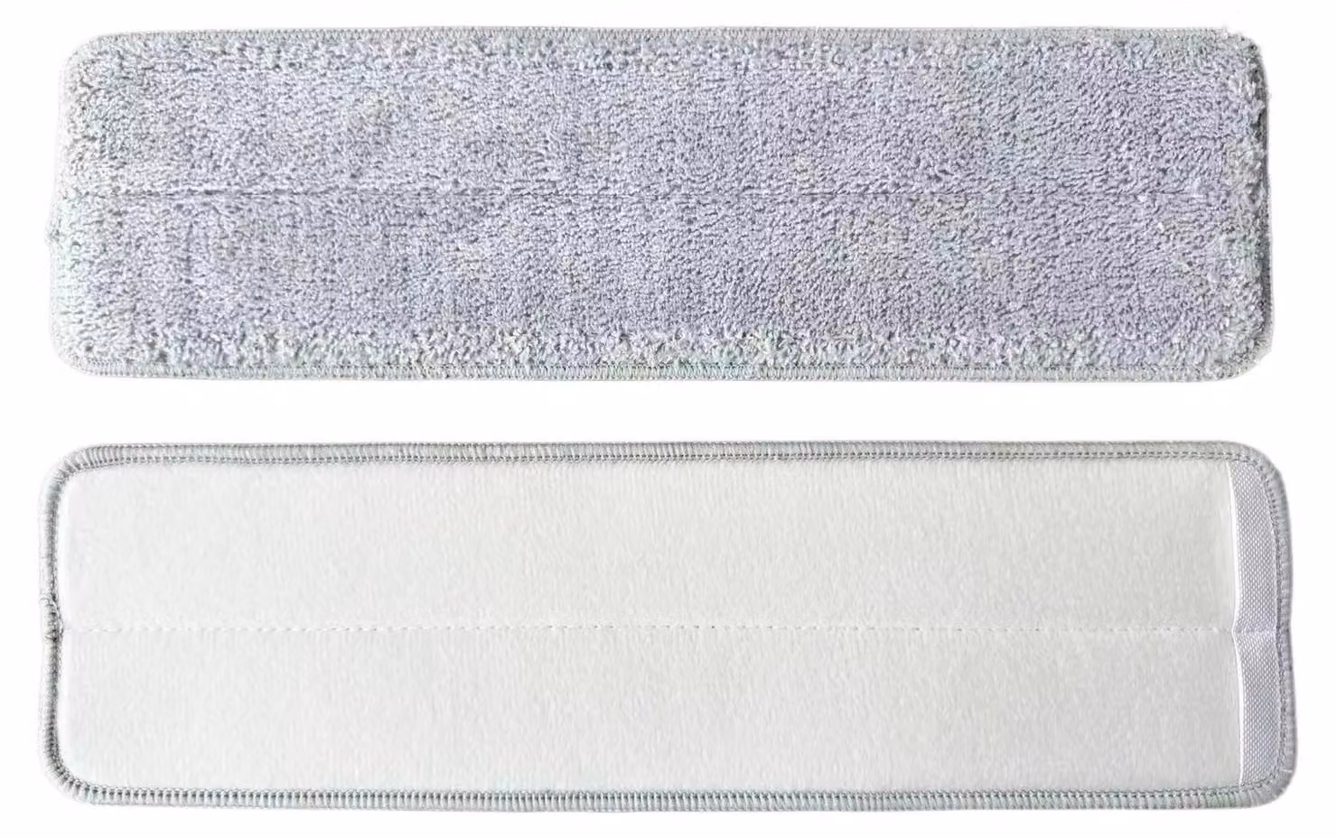 2 copri-mop in microfibra per spazzoloni piatti in alluminio, 405 mm, colore grigio