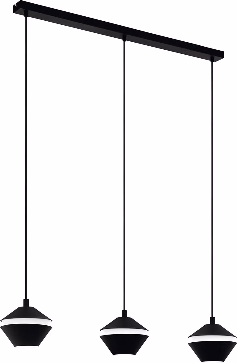 EGLO Perpigo, lampada a sospensione, lampada a sospensione in acciaio nero, lampada da tavolo per sala da pranzo, lampada a sospensione per soggiorno con attacco GU10, L 92,5 cm