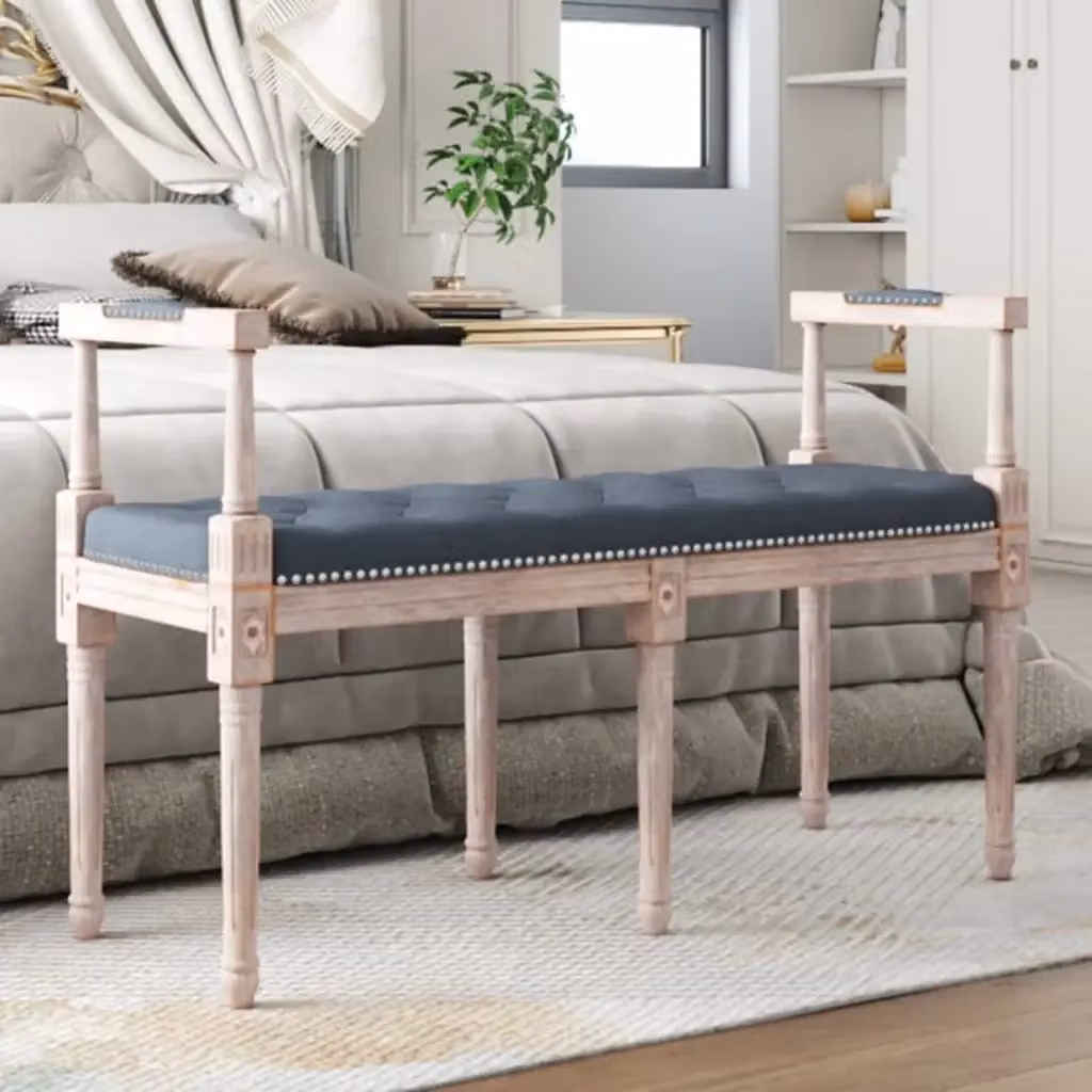 Panca in Velluto Grigio Scuro con Braccioli CFW6063915 L: 110 cm, P: 40 cm, H: 70 cm – 2