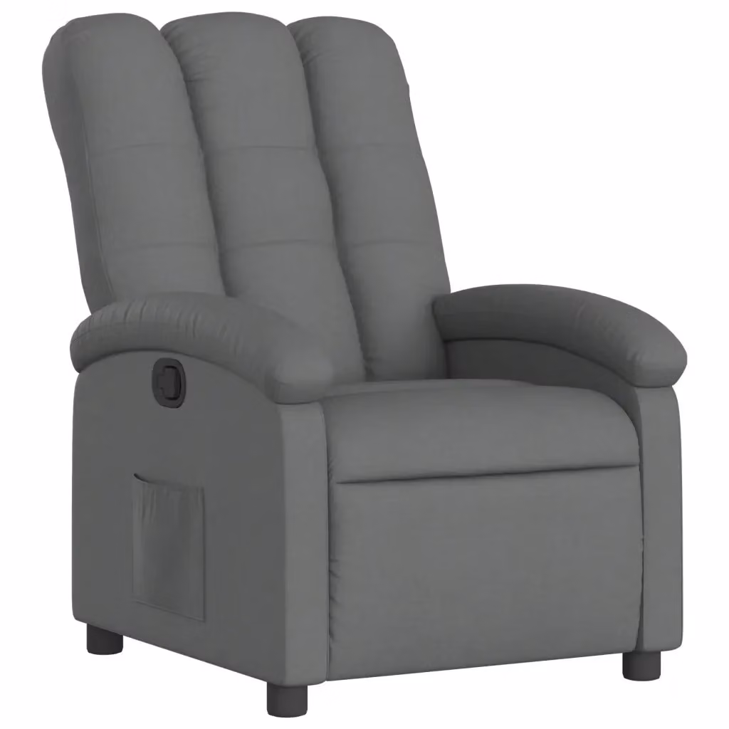 Poltrona reclinabile relax vidaXL in tessuto grigio con braccioli e leva manuale – 2