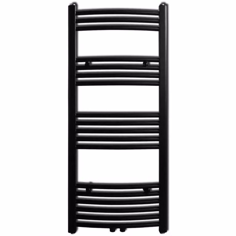 Radiatore Centrale Portasciugamano Curvo Nero 500 x 1160 mm