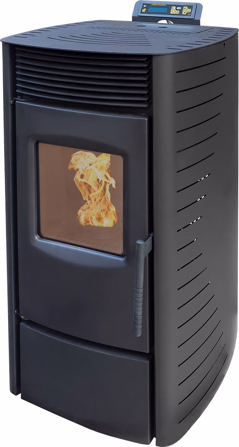 Nemaxx P9 stufa a pellet stufa a pellet 11kW stufa a legna riscaldamento stufa a pellet camino stufa a pellet riscaldamento camino stufa a pellet -nero- WiFi-Ready