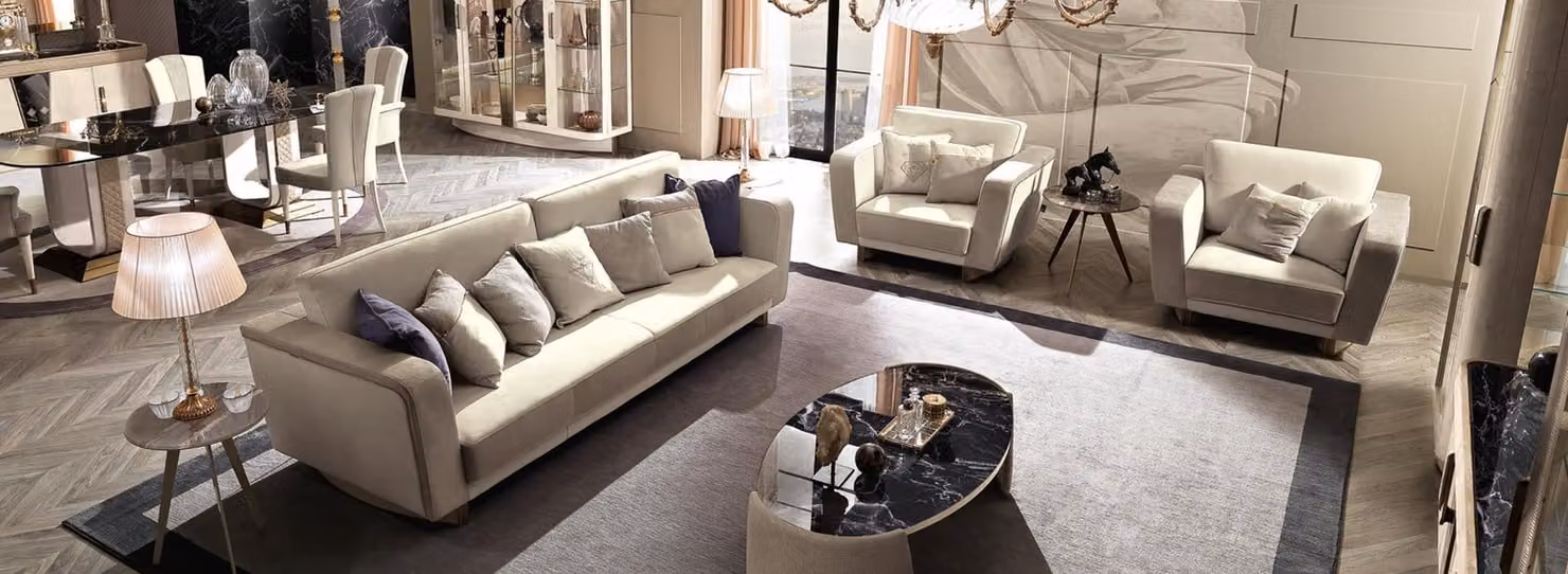 Italien Möbel Sofagarnitur 3+1+1 Sitzer Set Design Sofa Polster Couchen Couch