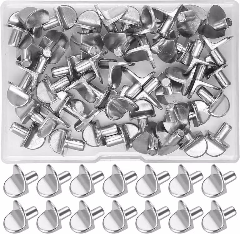 Supporti a L in metallo, 5 mm, confezione da 50 pezzi, per mensole da cucina