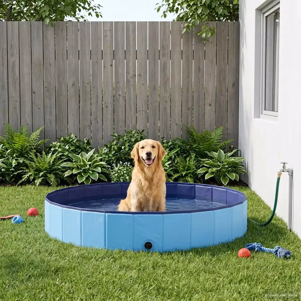 Piscina per cani in PVC blu CFW5665705 L: 300 cm, H: 38 cm – 2