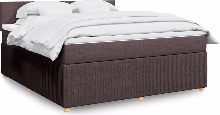 Maison Exclusive - Letto boxspring con materasso, marrone scuro, 180x200 cm, rivestimento in tessuto