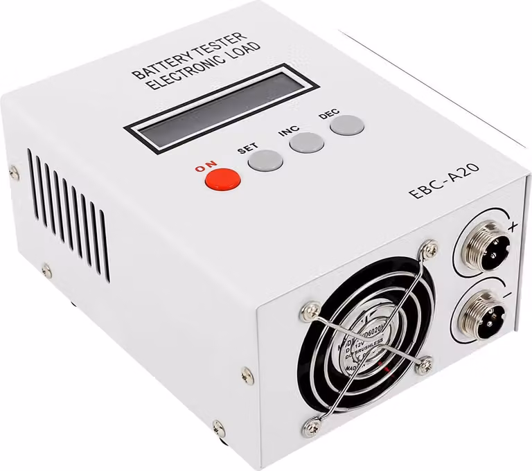 Tester della capacità della batteria, display LCD in tempo reale, design portatile, bianco sporco