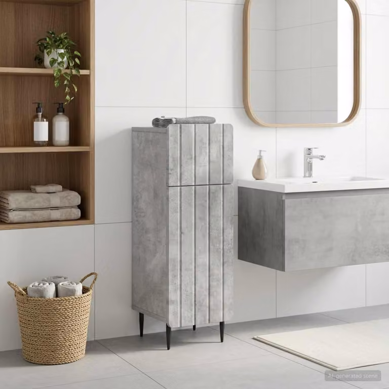 Mobiletto da bagno moderno vidaXL ZWOLLE Grigio, L/P/H: 30 x 31 x 79,5 cm