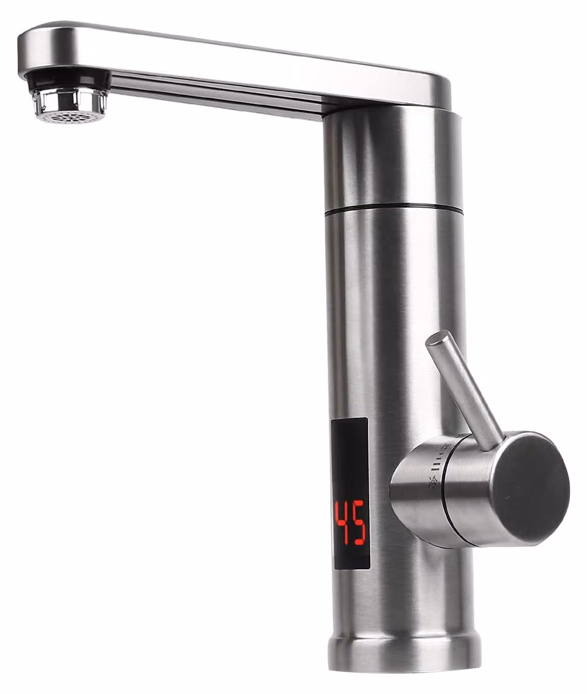 Rubinetto elettrico per acqua calda, 3000 W, acciaio inossidabile 304, rotazione a 360°, con LED