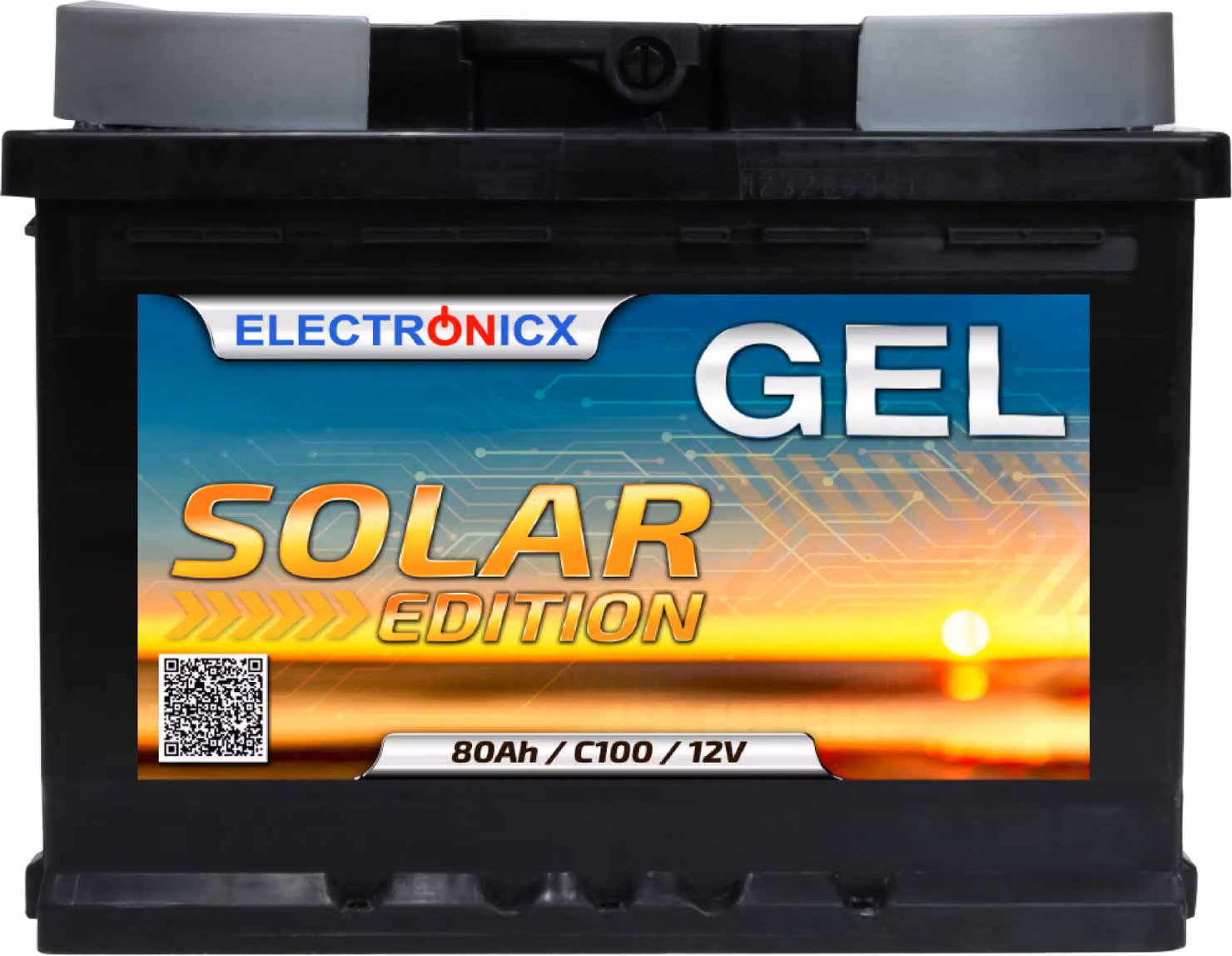 Electronicx Solar Edition GEL Batteria 80Ah 12V ▶ Batteria solare fotovoltaico camper barca - senza manutenzione ciclo profondo ermetica