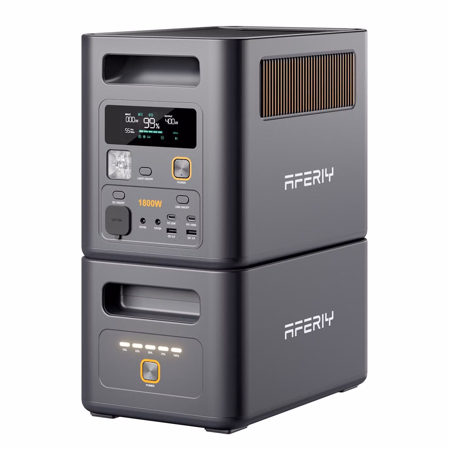 AFERIY P180 Pro 1800 W Power Station 2048 Wh, espandibile fino a 5120 Wh, LiFePO4, ricarica 1 h, UPS, App