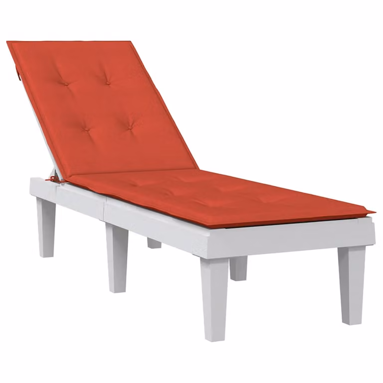 Cuscino per Sdraio vidaXL Rosso Mélange in Tessuto con Imbottitura in Schiuma, Antiscivolo e Resistente ai Raggi UV, L/P/H: 105 x 75 x 50 x 4 cm