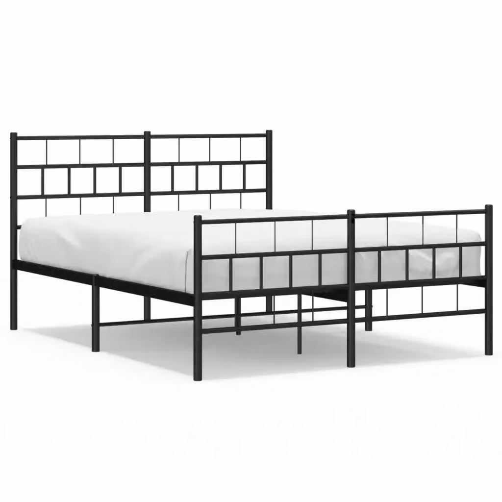 Giroletto vidaXL con testiera e pediera in metallo nero L/P/H: 200 x 140 x 90 cm – 2