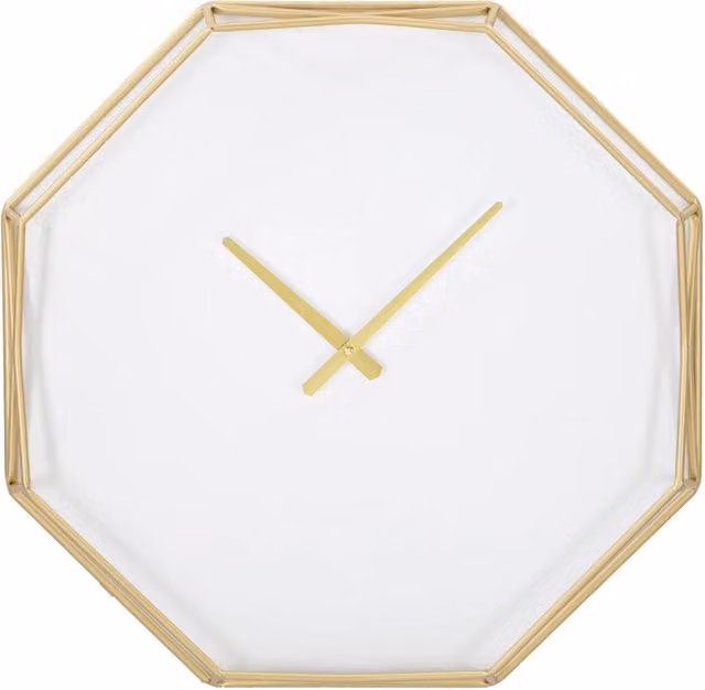Orologio da muro analogico Mauro Ferretti Goldy Octagonal oro e bianco L: 56 cm, P: 6,5 cm, H: 56 cm
