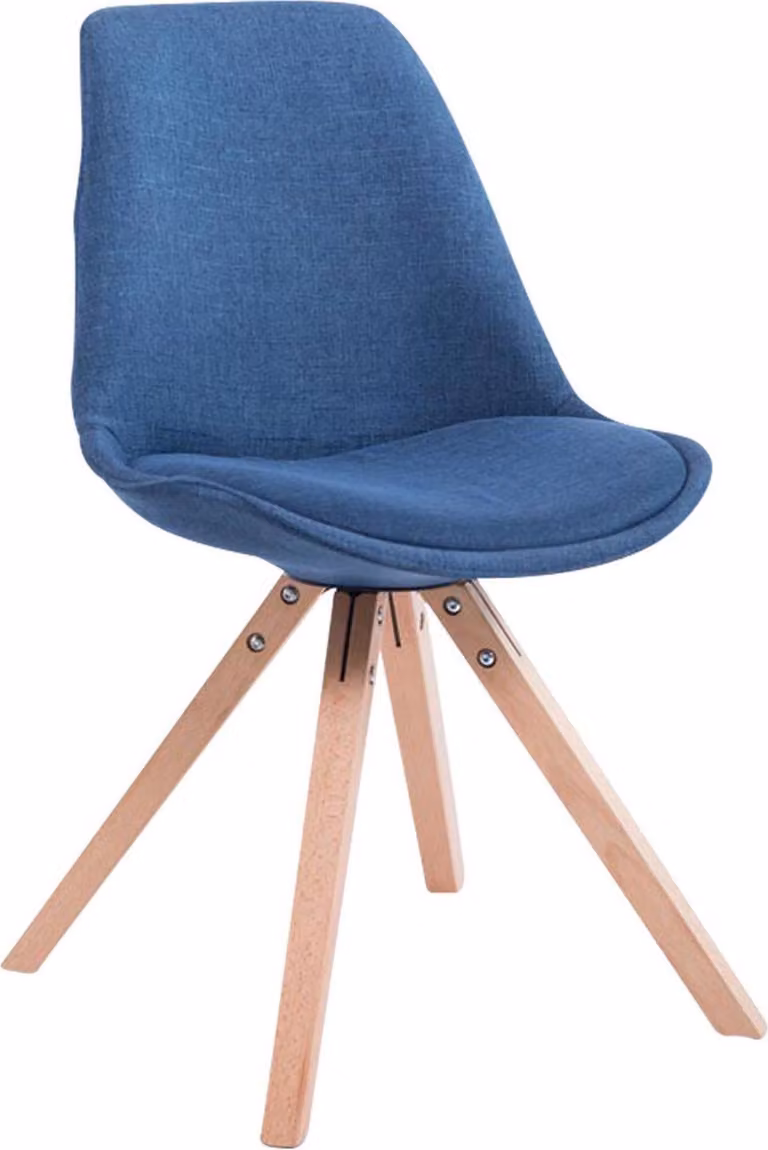 Tessuto per ospiti - Sedia per ospiti - comfort ottimale e imbottitura in legno | Colore: Blu | Colore dell'abbigliamento: Naturale