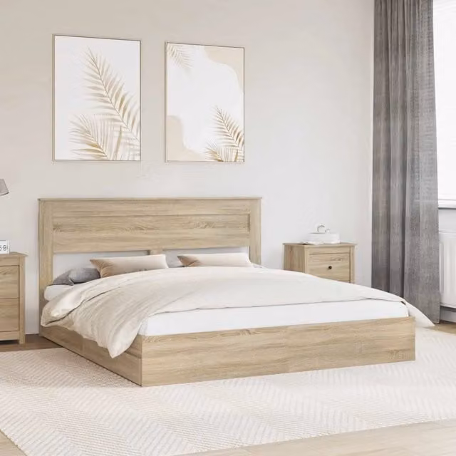 Letto con Contenitore con cassetto Rovere Sonoma 180 x 200 cm 3409894
