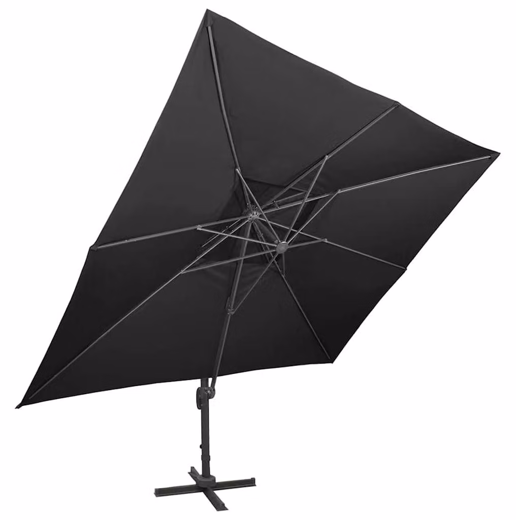 Ombrellone a semaforo con ventilazione 400x300 cm nero