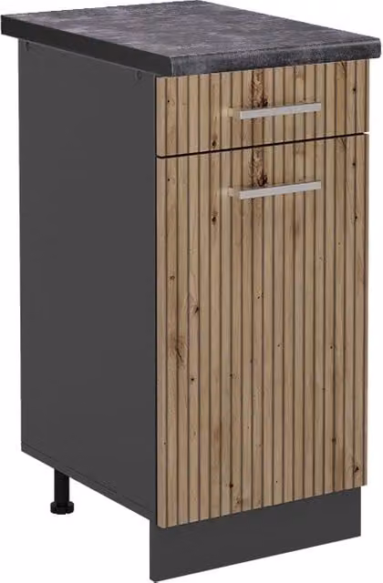 Mobiletto base per cucina Vicco R-Line Rovere e Antracite con ante a battente L 40 cm x H 60 cm x P 40 cm