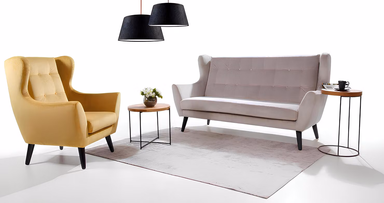 Sofagarnitur 3+1 Sitzer Couch Design Polster Modern Grau Textil Stoff Bank