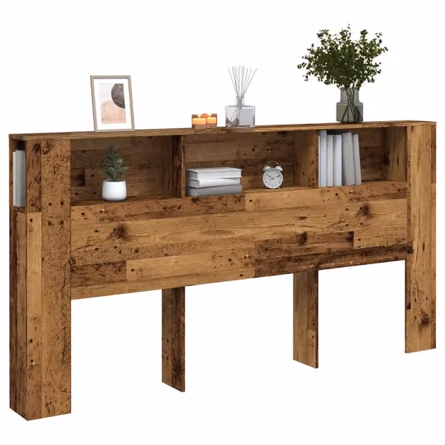 Testiera contenitore Design Mania in legno antico marrone con ripiano integrato L: 200 cm, P: 18,5 cm, H: 102,5 cm