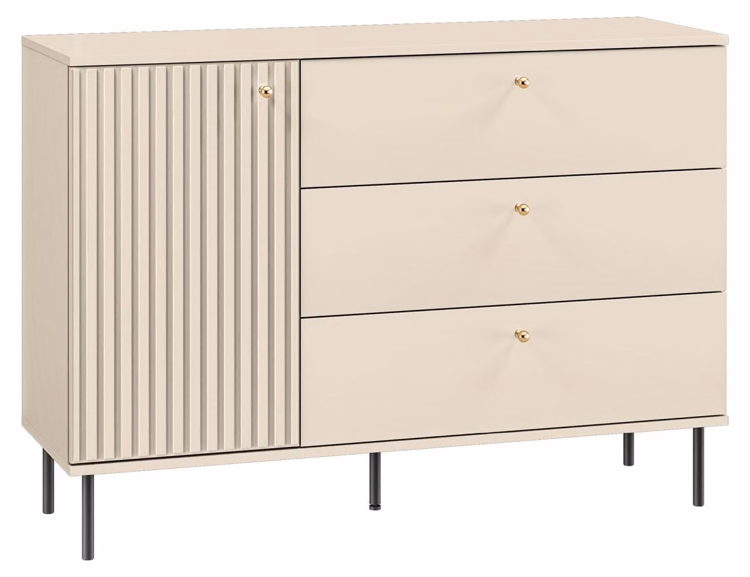 Selsey CALETTO - Credenza con 3 cassetti, beige, 120 cm