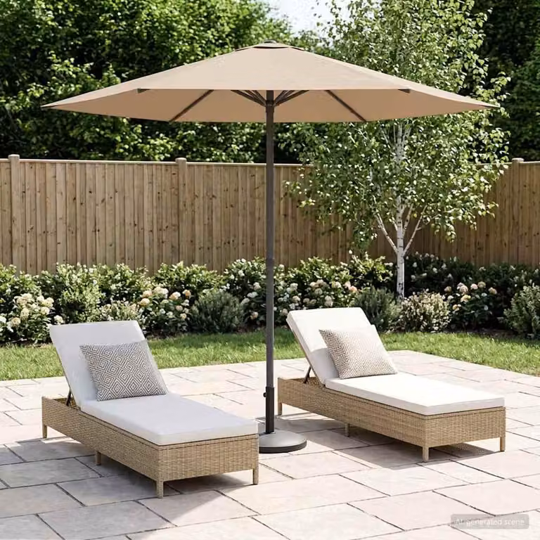 Maison Exclusive - Ombrellone da giardino rettangolare, 2,3 x 2,3 m, in poliestere, color tortora