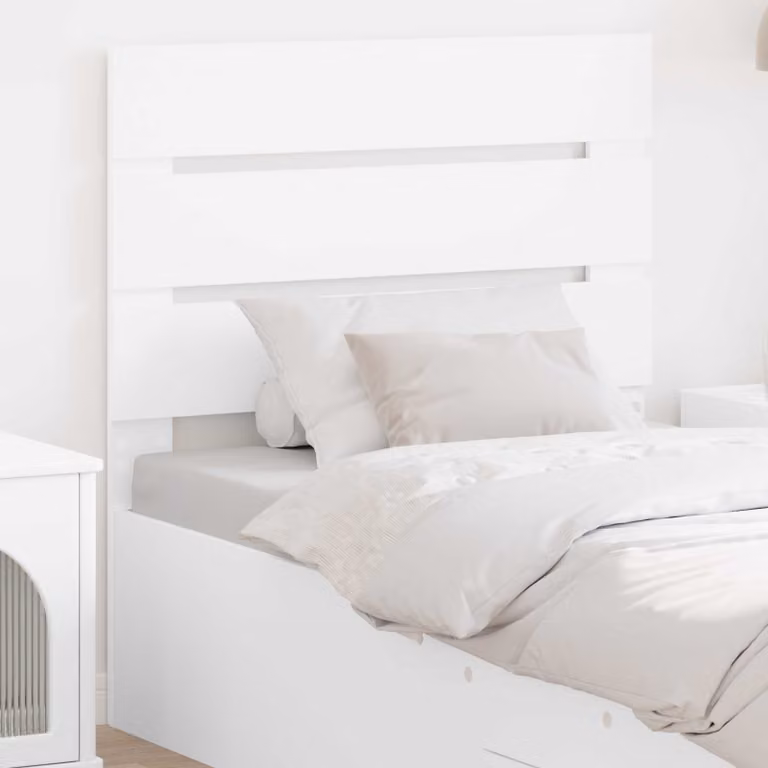 Testiera per letto moderna vidaXL in legno ingegnerizzato bianco opaco