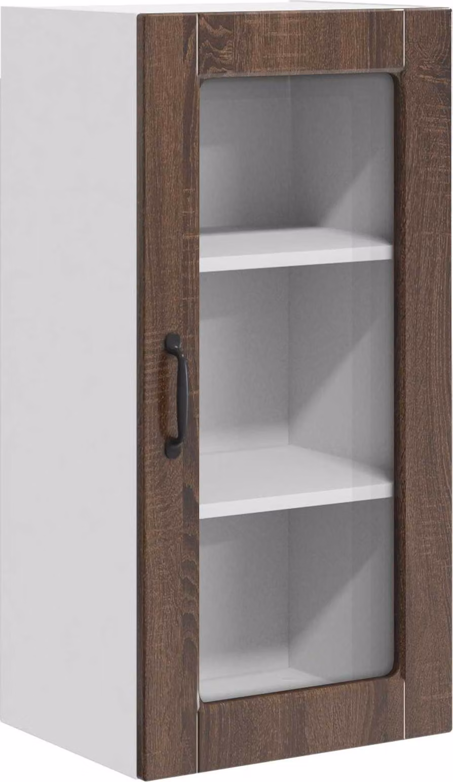 Mobile in vetro da parete LUCCA Rovere Marrone 40 x 31 x 80 cm