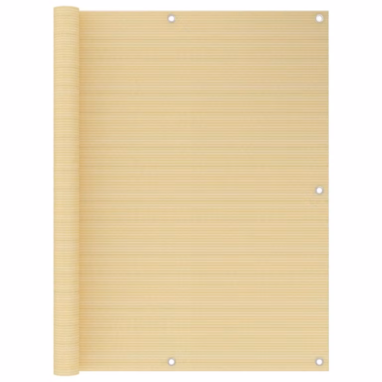Living Store, pannello divisorio per balcone, colore beige, 120x400 cm, materiale HDPE